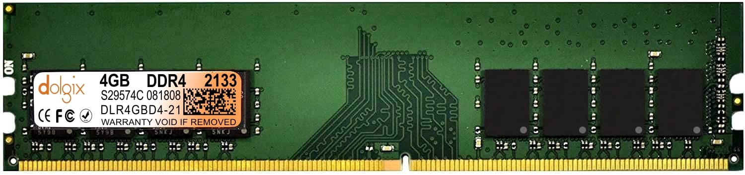 Dolgix 4GB DDR4 Desktop RAM 2133MHz RAM| Desktop-Memory| CL-15 | U-DIMM | Long-DIMM | PC4-17000|1Rx8 Single Rank| 3- Year Warranty (Made in India)