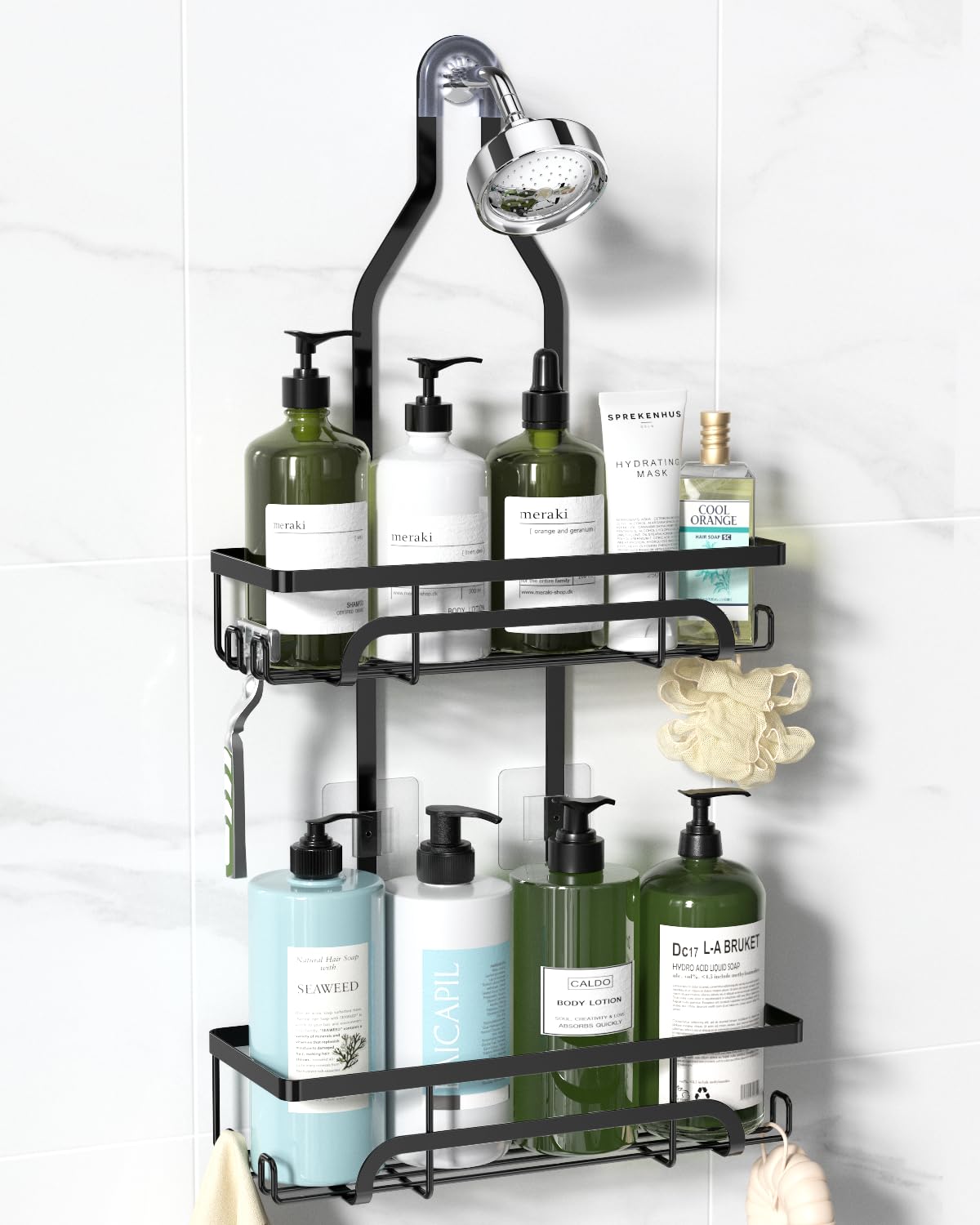 YASONIC Shower Caddy Hanging - Rustproof Shower Organizer Hanging - Shower Caddy Over Shower Head with Large Capacity