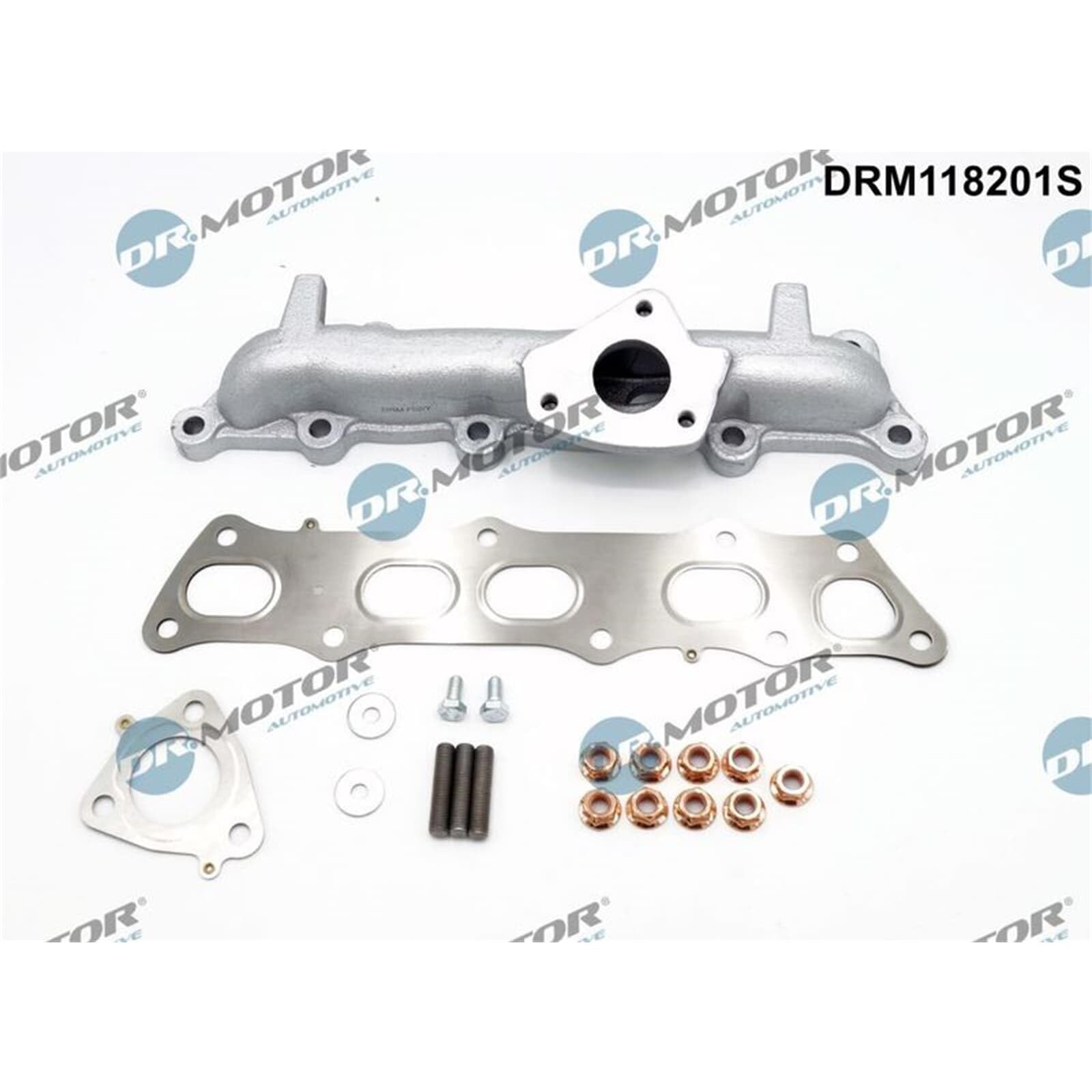DR.MOTOR AUTOMOTIVE DRM118201S Collettore di scarico con guarnizioni con materiale di fissaggio con bulloni/viti
