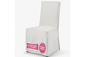 Bemz Henriksdal Chair Cover with Skirt - Elegant Tall Back Dining Chair Slipcovers