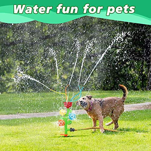 Water Sprinkler for Kids Toddlers Flower Splash Spray Sprinklers Outdoor Outside Toys for Kids Ages 1-3 2-4 4-8 8-12 Summer Play Backyard Lawn Game Water Toys Boys Girls