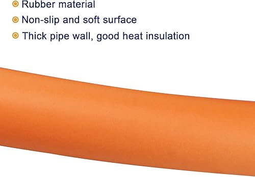 Miniatura 3 de MECCANIXITY Mangos de tubo de agarre de espuma, 0.984 in de diámetro interior, 1.378 in de diámetro exterior, 6.6 pies, naranja para utensilios,