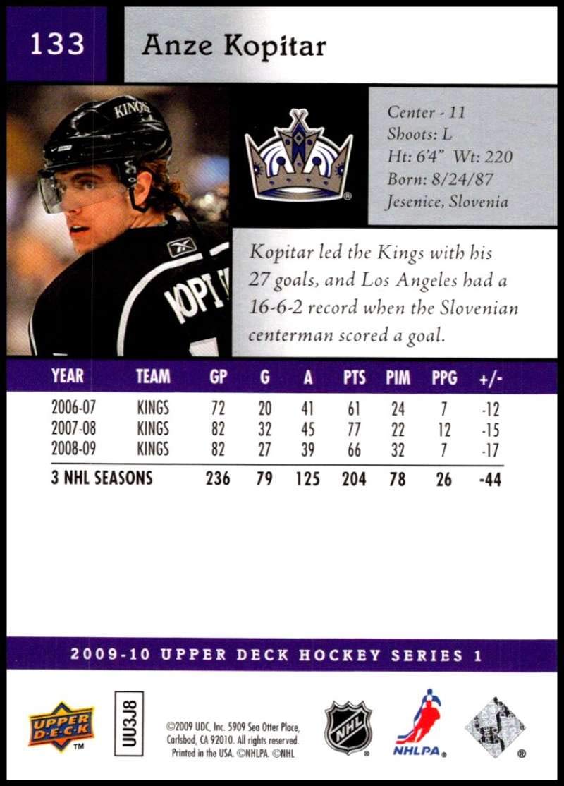 Amazon.com: 2009-10 Upper Deck Hockey Series 1#133 Anze Kopitar