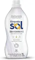 Girando Sol Amaciante Concentrado Hipoalergênico 1L Amaciante De Roupas Concentrado Branco Suave Como Sua Pele Quer Rende 50 Lavagens