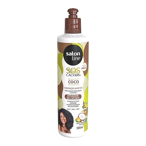 Salon Line - SOS Cachos (Coco) - Ativador de Cachos Hidratacao Nutritiva 10.1fl oz - Colección (SOS Curls (Coco) - Activador nutritivo hidratante de
