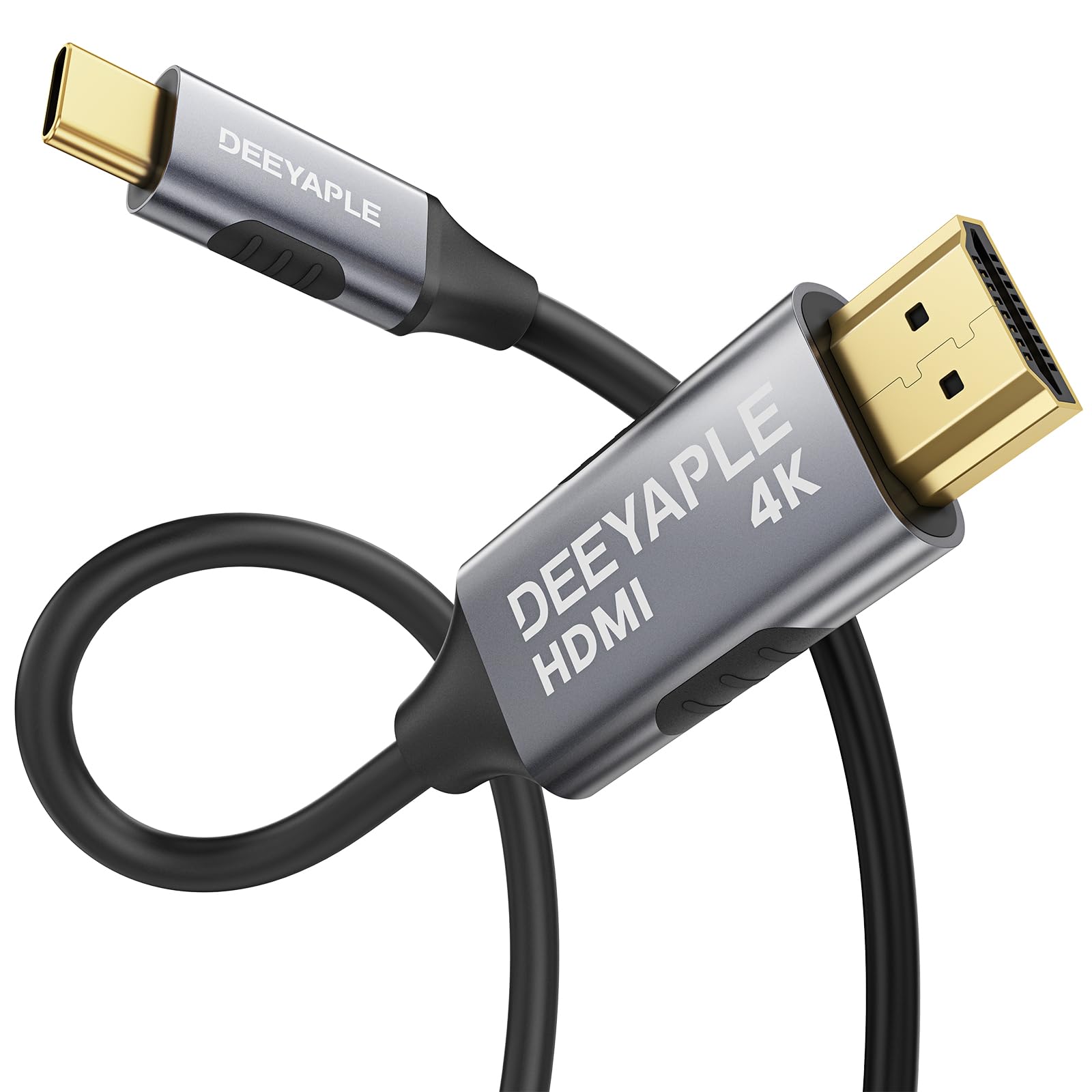 Deeyaple USB C to HdMI Cable 4k@60hz, USB C to Hdmi Aluminum Shell, Stable Signal,Thunderbolt 4/3 Compatible for iPhone 17/16/15 Series, MacBook, iMac, Ipad Pro, Galaxy, Surface, Dell 1.8M/6FT