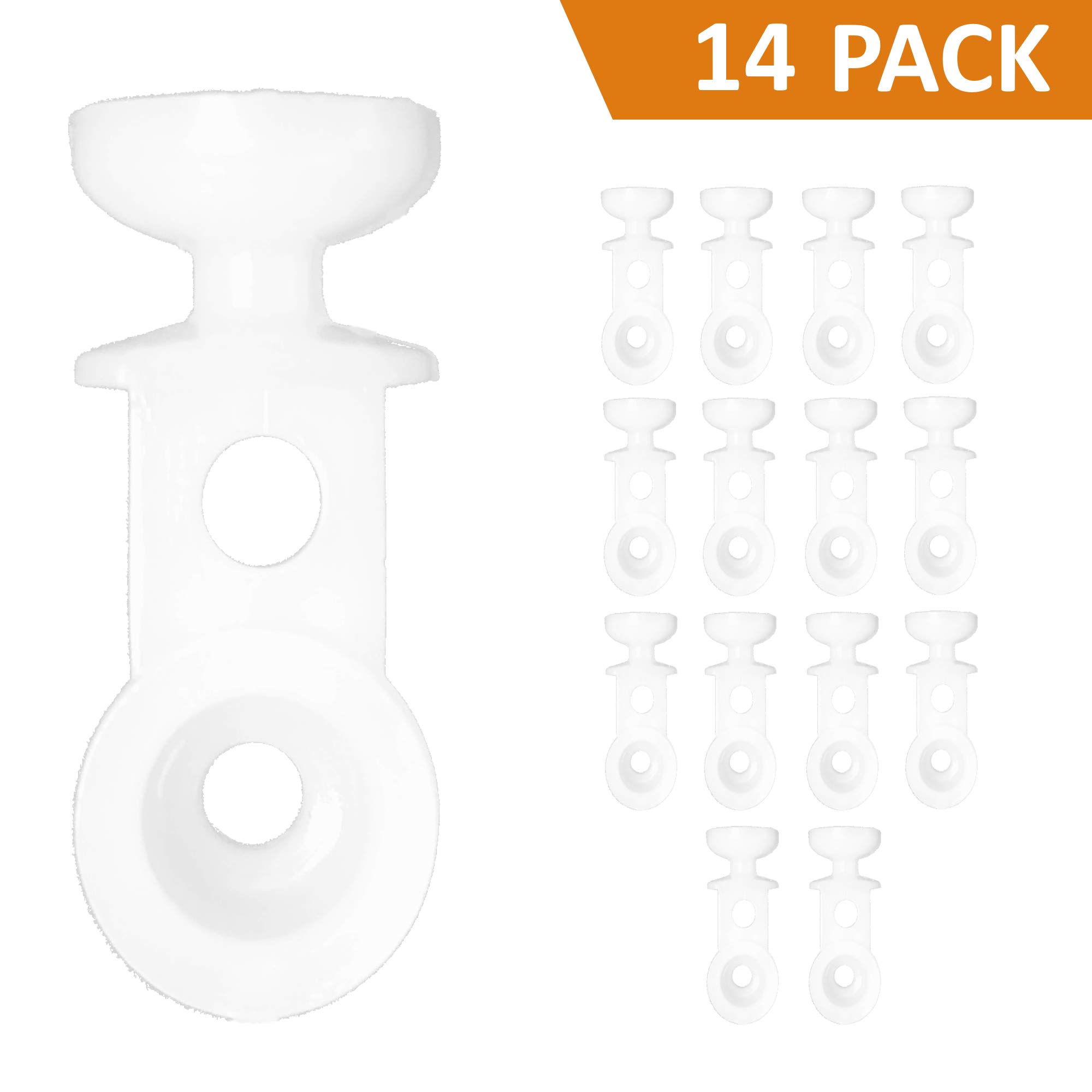 DMSE Wholesale Ball Head Carrier (Snap Type) Curtain Carriers Glides Sliders Slide, and Rollers (14 Pack)