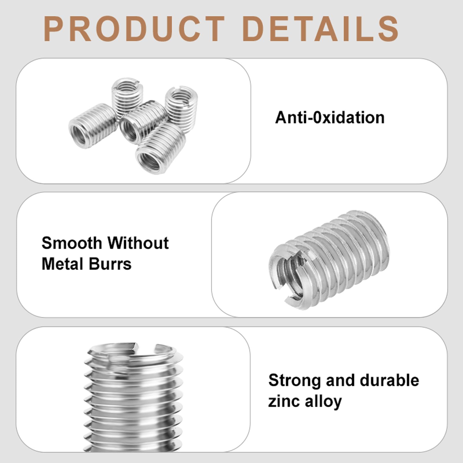 20PCS Thread Inserts Kit Thread Reducer M8 to M6 for Repairing Damaged Threads Repair Kit Durable Inserts for Long Lasting Thread Reinforcement Thread Repair Kit for Home Application - Image 3