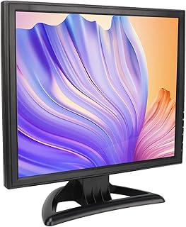 Monitor Colorido de 17 Polegadas, Monitor de Computador LED Com Alto-falantes Duplos, Interface Multimídia HD, Controle Remoto para Câmeras de Segurança para Jogos (Plugue dos EUA)