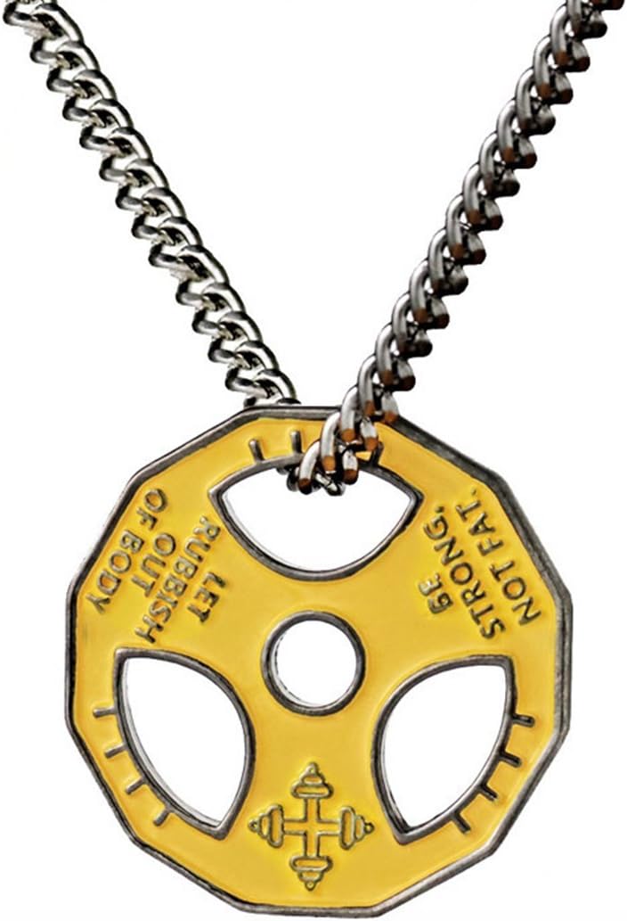 YLR 316L Stainless Steel Dumbbell Piece Shape Sport Chain Pendant Necklace