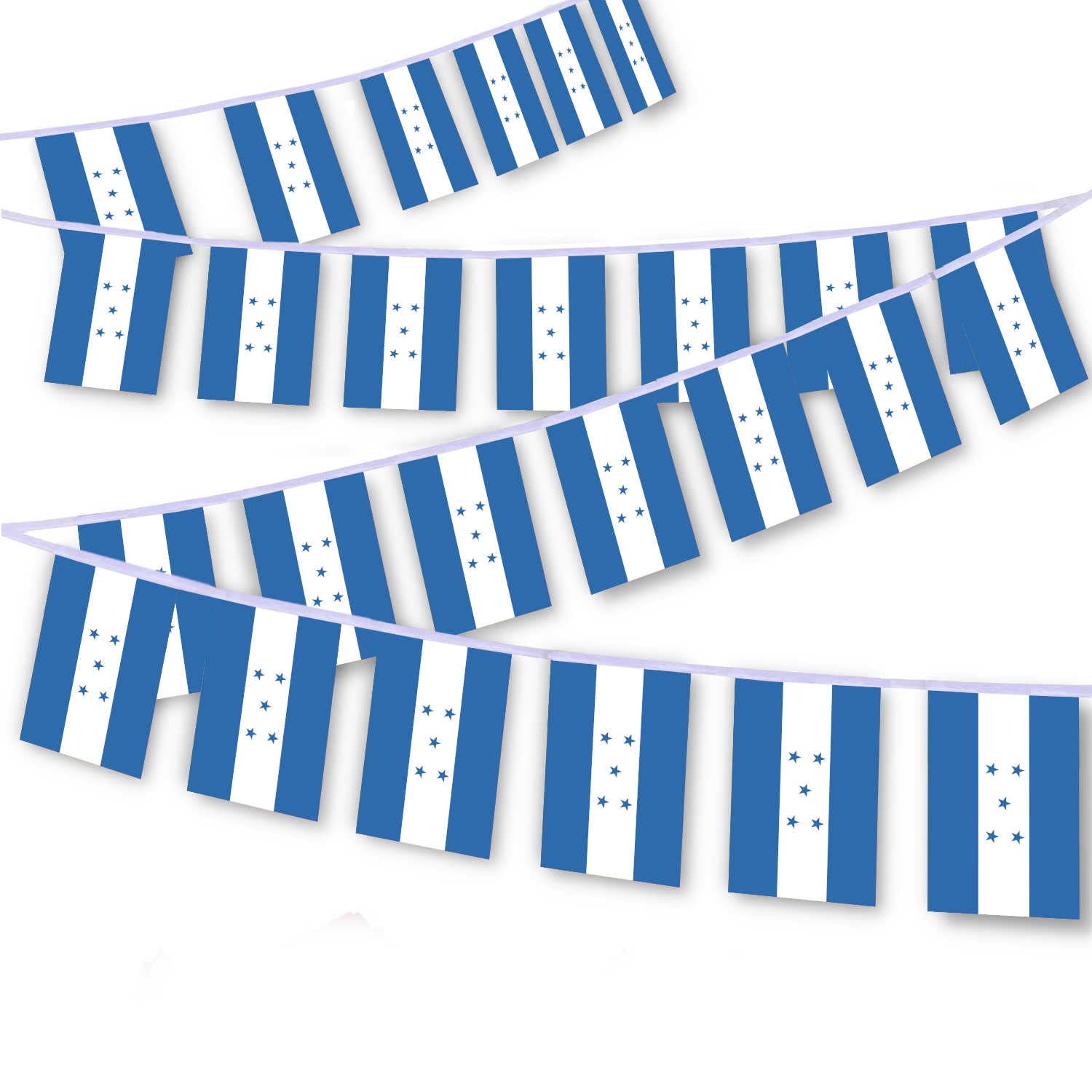 MacLand 30 Honduras National Flags, 33 FT Decor Bunting, Indoor/Outdoor Patio Yard Decor, 8.2" L x 5.5" W — image 1