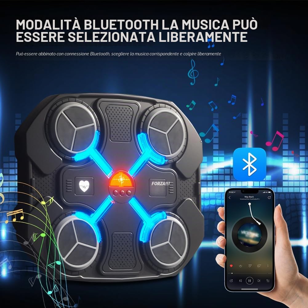 Music Boxing Machine Tirapugni, Macchina Musicale Elettronica a LED Montata a Parete, per Adulti, Disco Musicale, Attrezzatura a Percussione per La Casa (27.5 * 32 CM)
