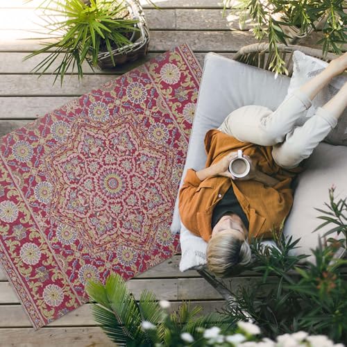 Tapis extérieur imperméable et résistant à la décoloration pour balcon et jardin - 3