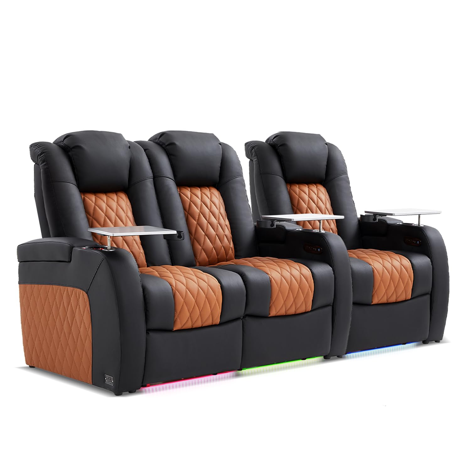 Weilianda Home Theater Seating, Top Grain Leather Movie Theater Chair