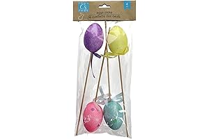 Charming Floral Accents: Foam Multi-Color Easter Egg Picks