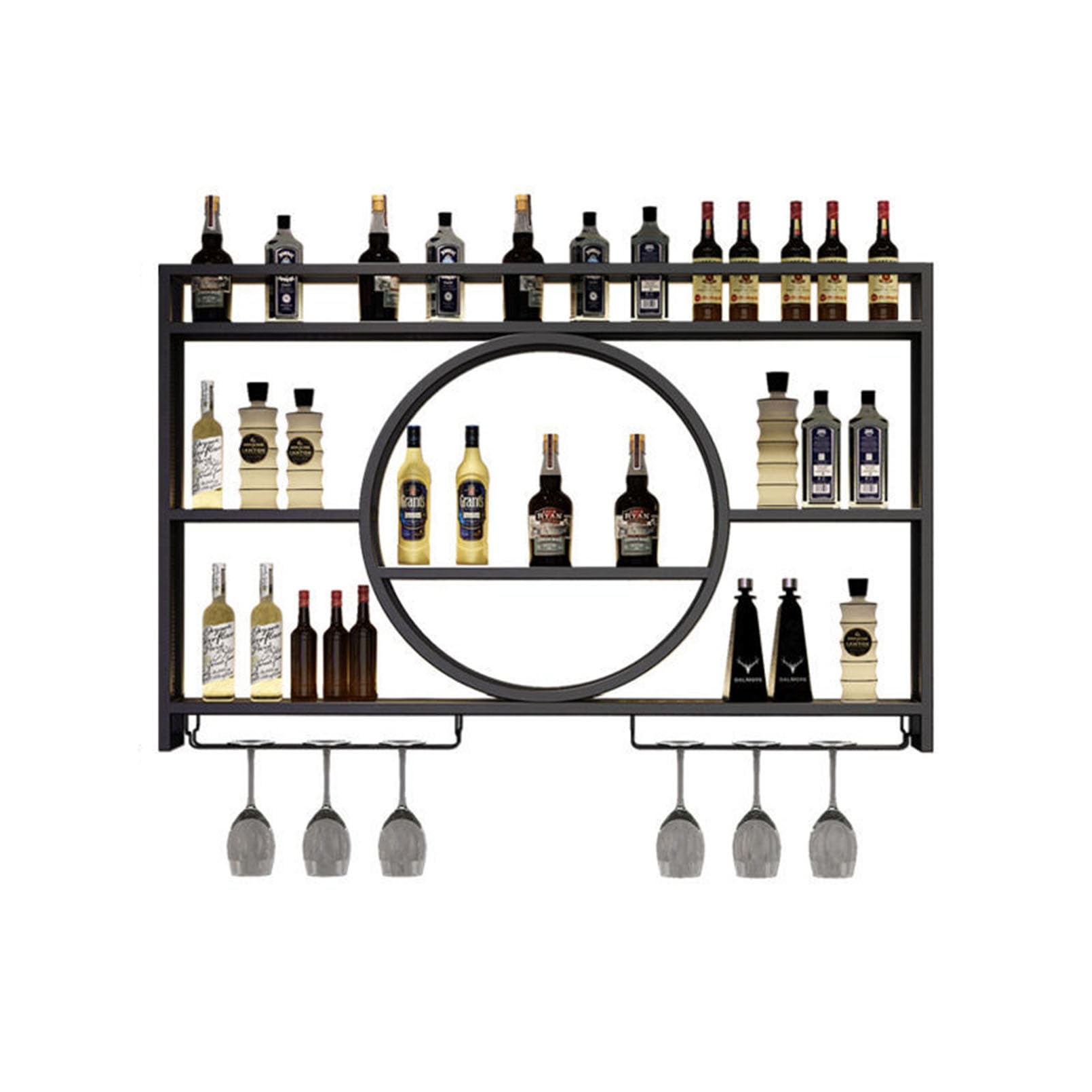 Cave a vin meuble bar JATIBOSH en métal haut de gamme