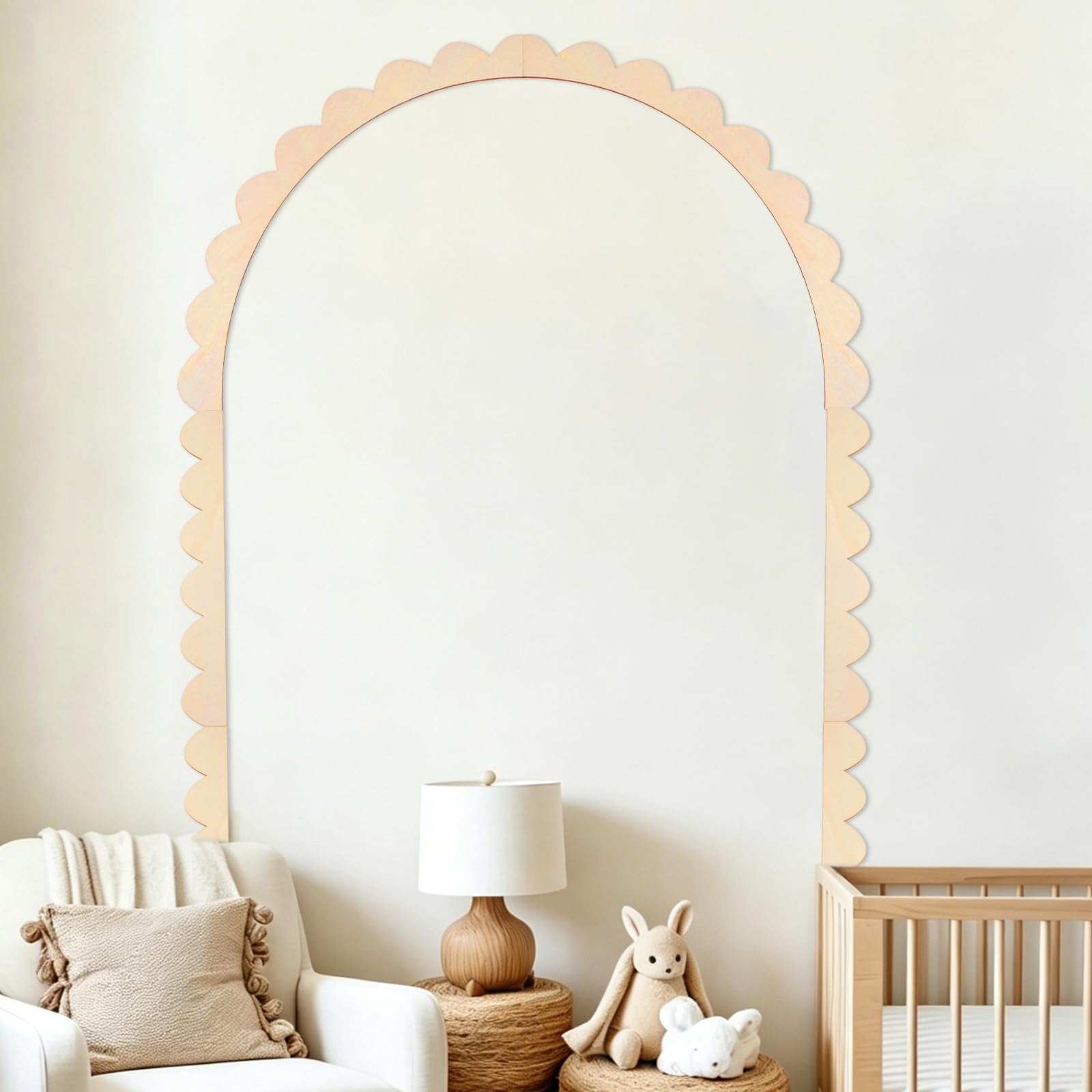 MOROBOR Scalloped Decorative Wood Trim Unfinished Scalloped Edge Wooden Molding Cute DIY Moulding Trims for Home Wall Cabinet Shelf Window Door,35 * 24 Inch