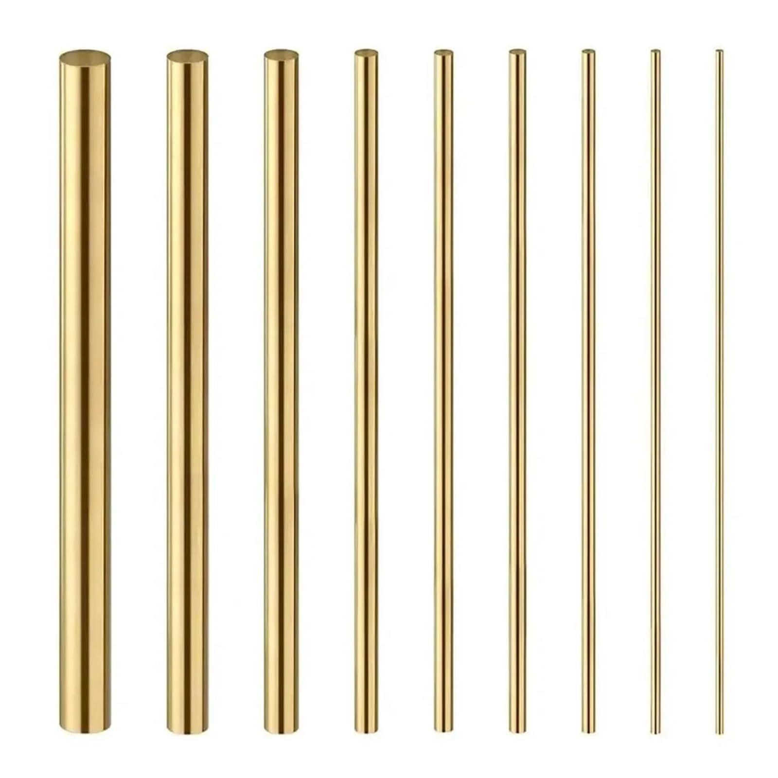 Asta in Rame 1/2/5 pezzi di barra in ottone, lunghezza 500 mm, diametro 0,8-3, tonda in rame puro massiccio, utensile da taglio for tornio, barre metallo realizzate a mano(5Pcs,2.4x500mm)