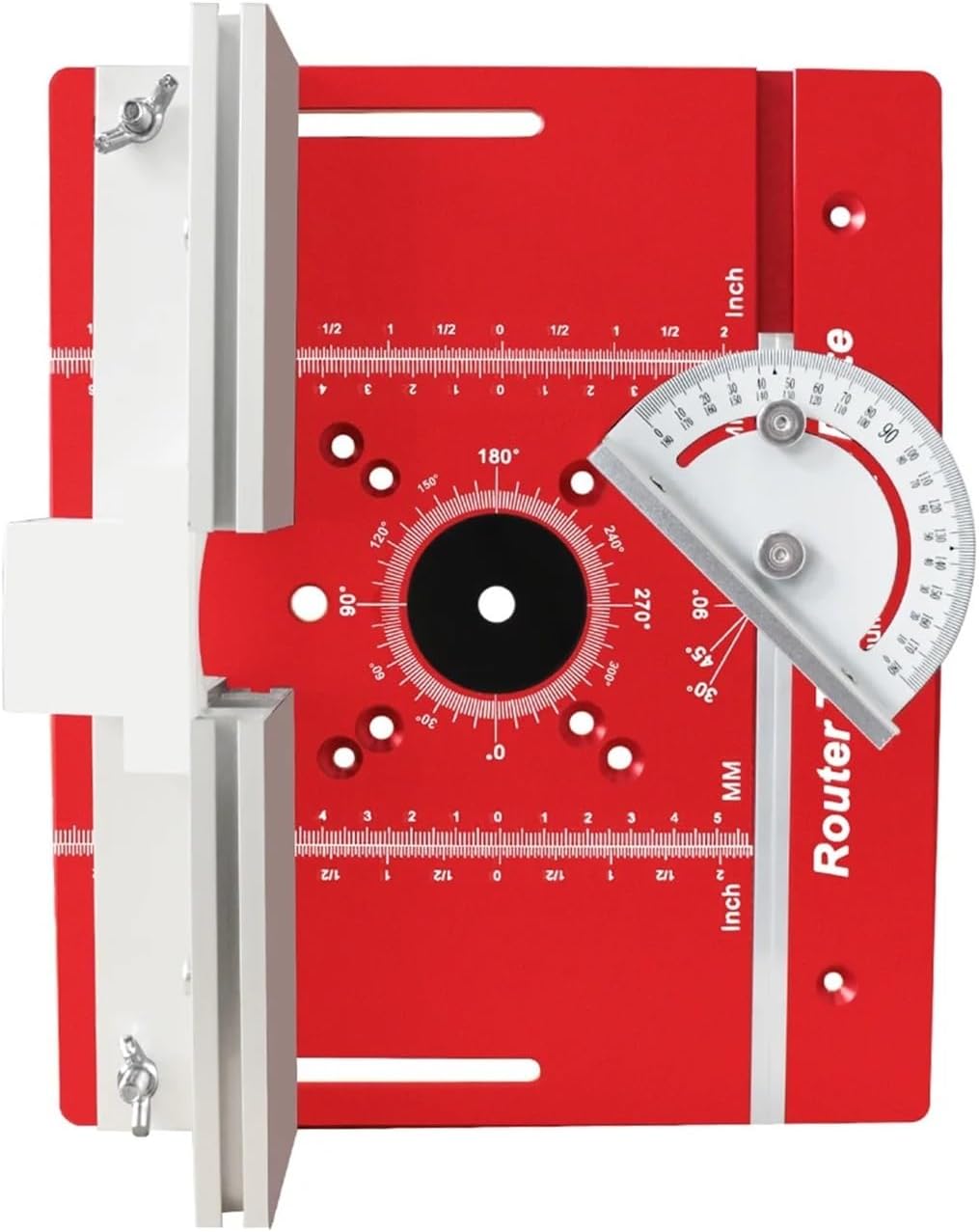Router Table Insert Plate Set, Router Lifts for Router Table Insert Plate for Woodworking Slotting Trimming Chamfering Table(Red Plate Set)