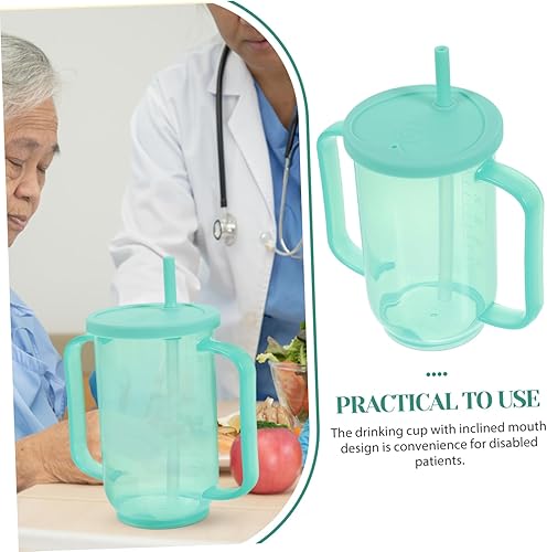 Miniatura 4 de VINTORKY Copas de gachas de avena, vaso de paja para paciente postrado en cama, taza de bebida a prueba de asfixia para paciente, vaso de