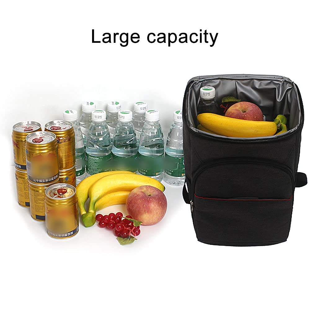 Doppeldecker weicher Kühlrucksack mit hartem Innenfutter, Wärmedämmtasche Oxford wasserdichte Lunchbox Isoliertasche Leichter Rucksack für Camping BBQ Familie Outdoor-Aktivitäten