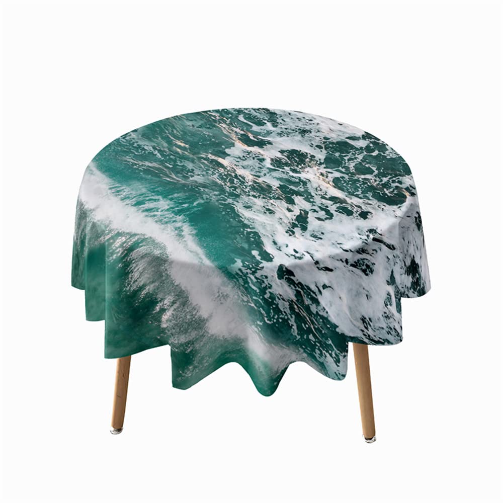 Manteles Redondo Antimanchas, Morbuy Impermeables Mantel De Mesa Lavable, 3D Mandala Impresión Manteles Redondo Poliéster Para