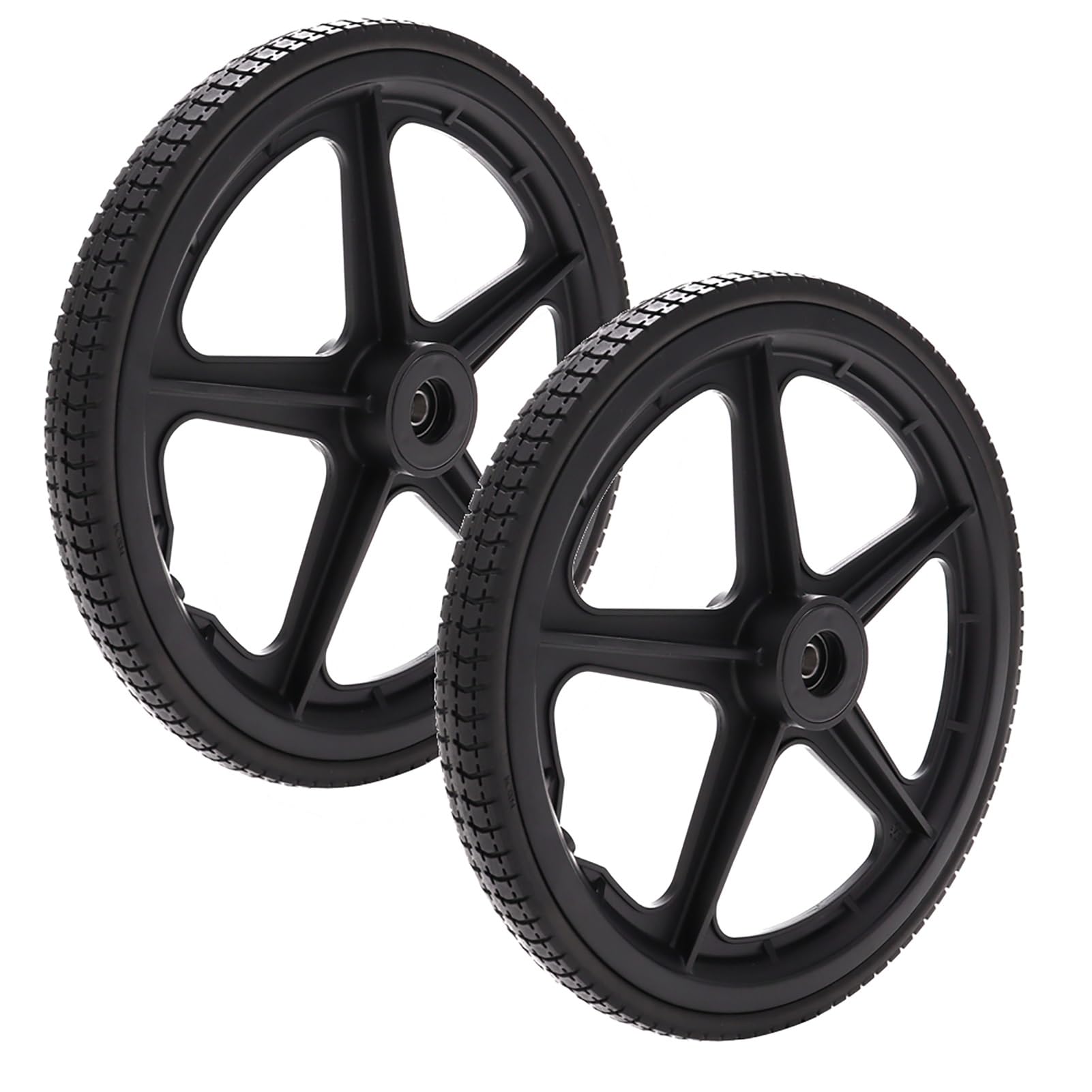 14x1.75 Manual Wheelchair Rear Wheels Assembly, 14 Inch PU Solid Wheels, Manual Wheelchair Accessories for Elderly, Disabled