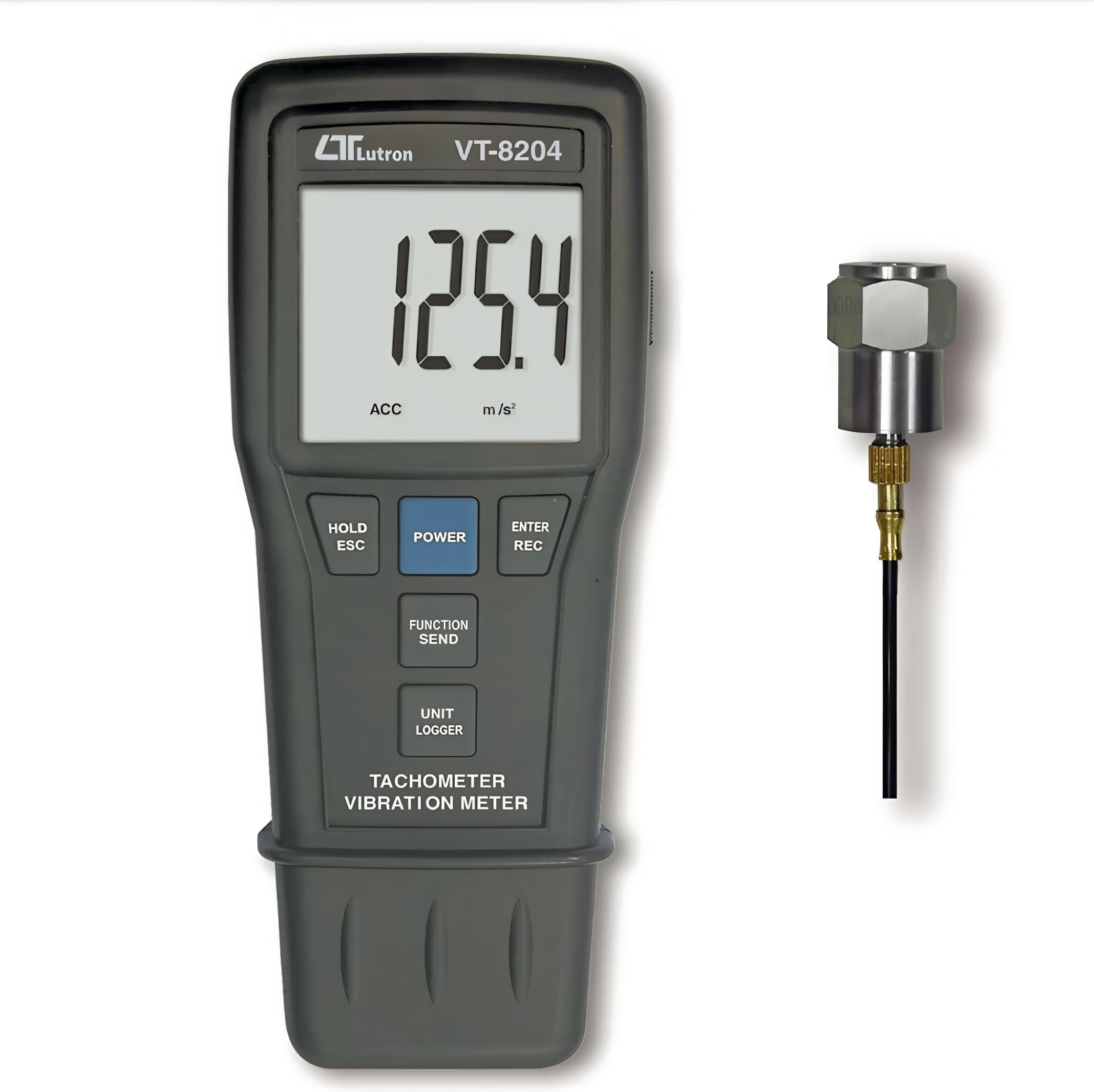 i-POOK 2 in 1 VIBRATION & TACHOMETER VT-8204 Portable Vibration Meter Tester with Photo tachometer Contact tachometer range 0.5 to 100,000 RPM with Data Logging Vibration Analyzer Testing Equipment