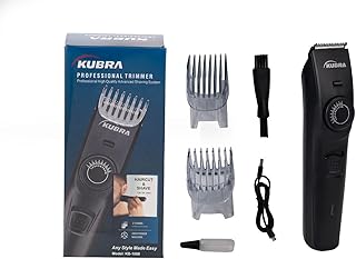 Kubra KB - 1088 Professional Trimmer For Men - Black | Beard & Body Trimmer | Usb Fast Charging | Stainless Steel self-sharpening blades