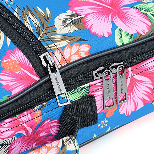 Cloudmusic Hawaiian Hibiscus And Palm Ukulele Case Ukulele Backpack With Black Strap (Soprano, Hawaii Hibiscus And Palm In Light Blue) #TOP3