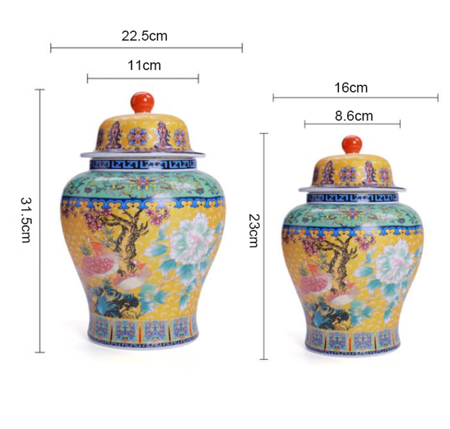 Kolorowe słoiki na imbir z pokrywkami, ceramiczny pojemnik na herbatę
