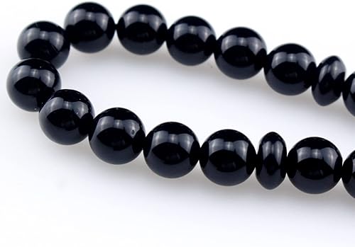 Miniatura 2 de Muslims Islamic Dhikr Tasbeeh Tasbih - Cuentas de oración, ágata negra, 33 cuentas de piedra con borla