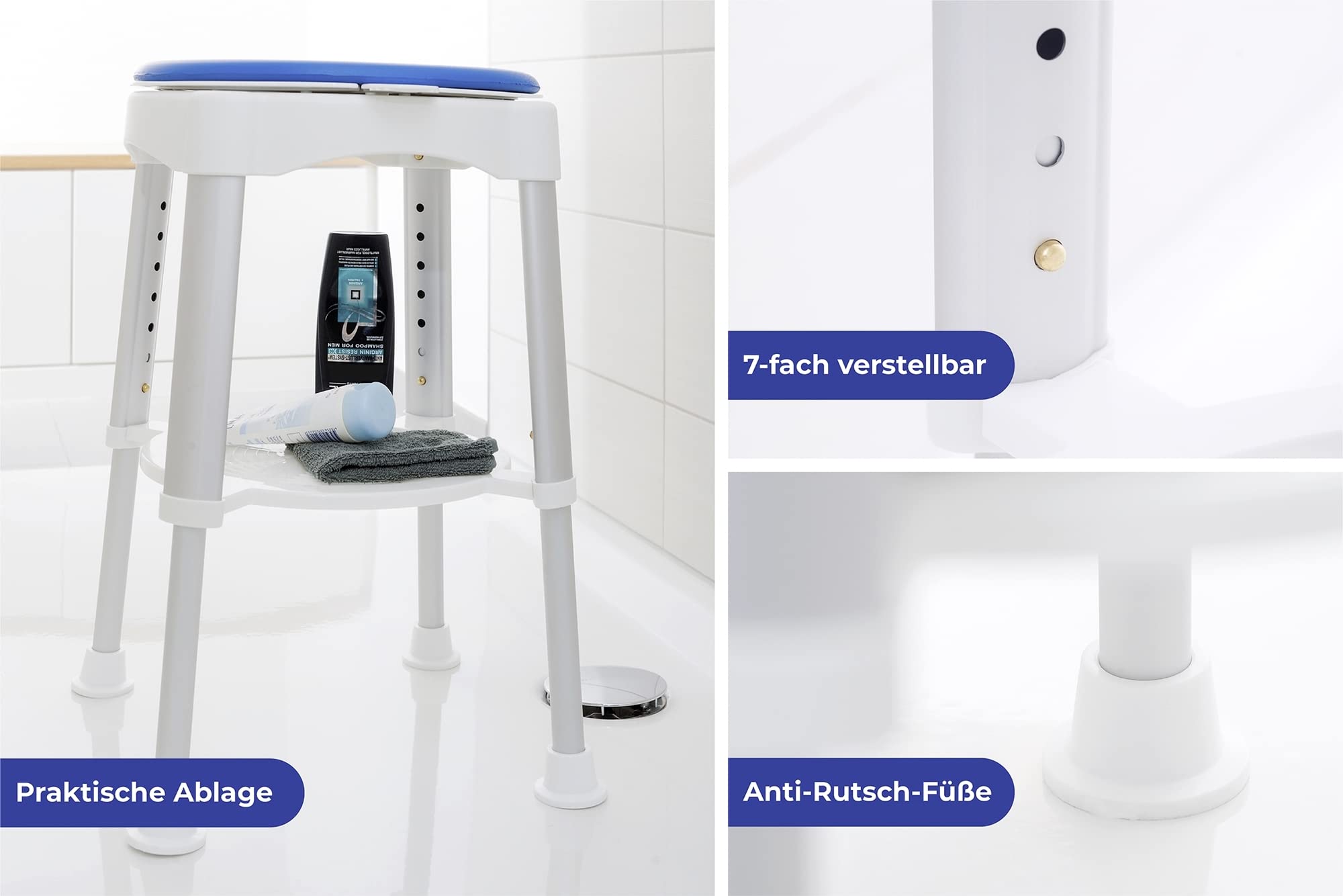 Maximex 9940200500 Sedia da Doccia, Pensata, Multicolore