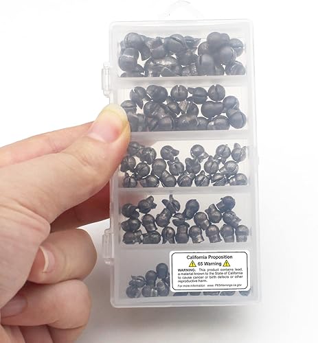 Miniatura 6 de FishingPepo Juego de 100 pesos de pesca, pesas redondas extraíbles de plomo dividido, pesas de huevo de plomo de pesca pequeñas, accesorios de