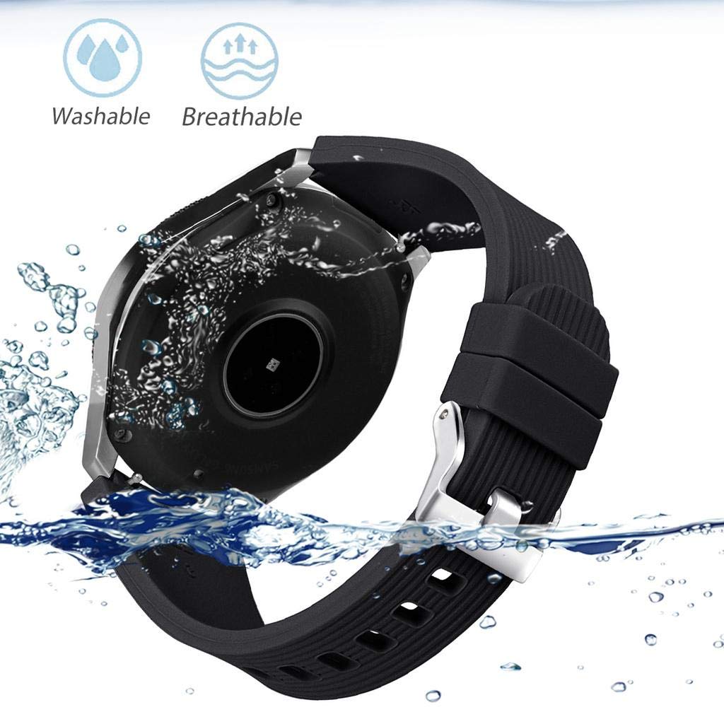 Samsung Galaxy Watch 46 mm Cinturino in Silicone Morbido 22 mm Compatibile con Galaxy Watch 3 45 mm, Gear S3 Frontier/Classic, Huawei GT 2 46 mm