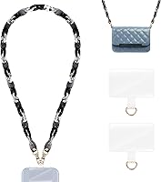 Vista 1 de Correa cruzada para teléfono celular, correa de cadena ajustable para teléfono con 2 almohadillas de TPU, funciona con iPhone/Samsung, cadena