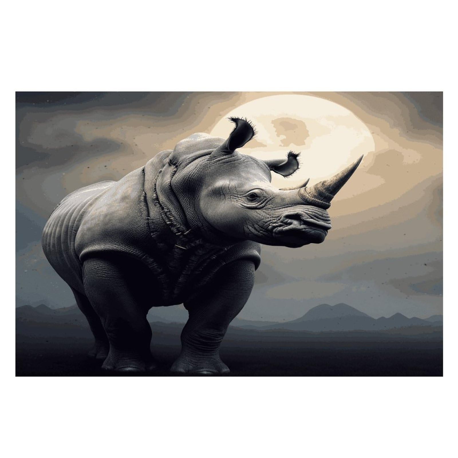 Rhino Placemats Wipeable Heat Resistant Table Mats Washable Flax Place Mats Elegant Cloth Non-Slip Placemat for Kitchen Dinning Party Table Decor 12 * 18 in