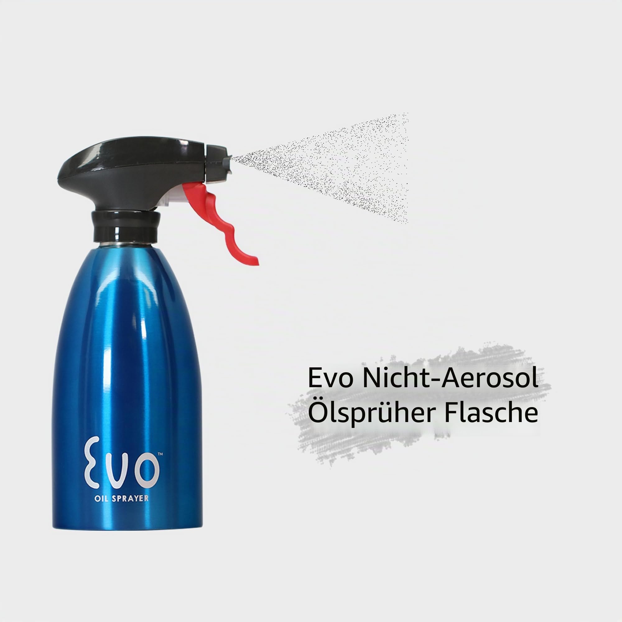 Evo Oil Sprayer 8113BL Evo Ölsprühflasche ohne Aerosol für Olivenöl und Speiseöle, Edelstahl, blau