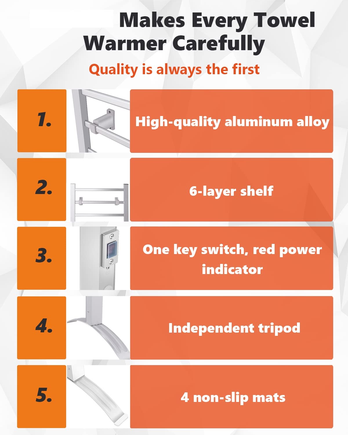 GOPLUS Calentador de Toallas Eléctrico 2 en 1 con 6 Barras Calefactoras, Secador Toallas 100W, Radiador de Toallero de Aluminio para Montaje en Pared o de Pie, Calienta Toallas Baño Pijamas Albornoz
