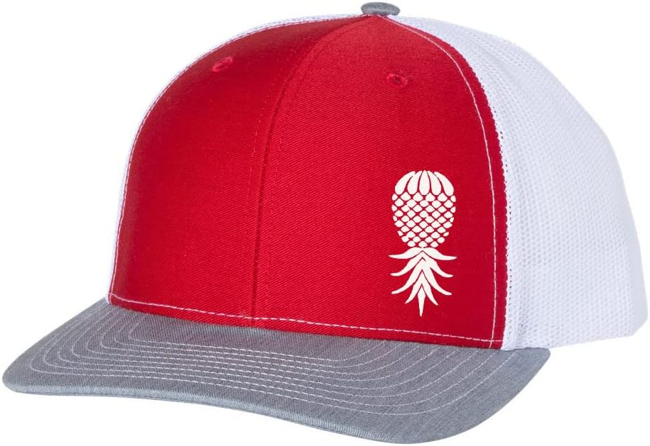 Trenz Shirt Company Men's Upside Down Pineapple Embroidered Mesh Back Trucker Hat Baseball Cap