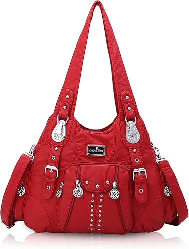 Angel Kiss Monederos para mujer de piel sintética suave, bolsos grandes tipo hobo para mujer, bolso de hombro