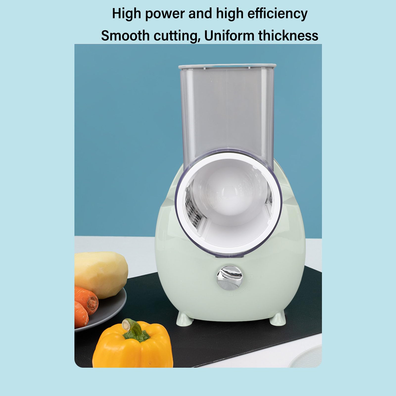 Shredder vegetale elettrico Automatico verdure vegetariane ricaricabile ricaricabile multifunzionale di formaggio di ravanello di patate per in acciaio inossidabile in plastica (Verde)