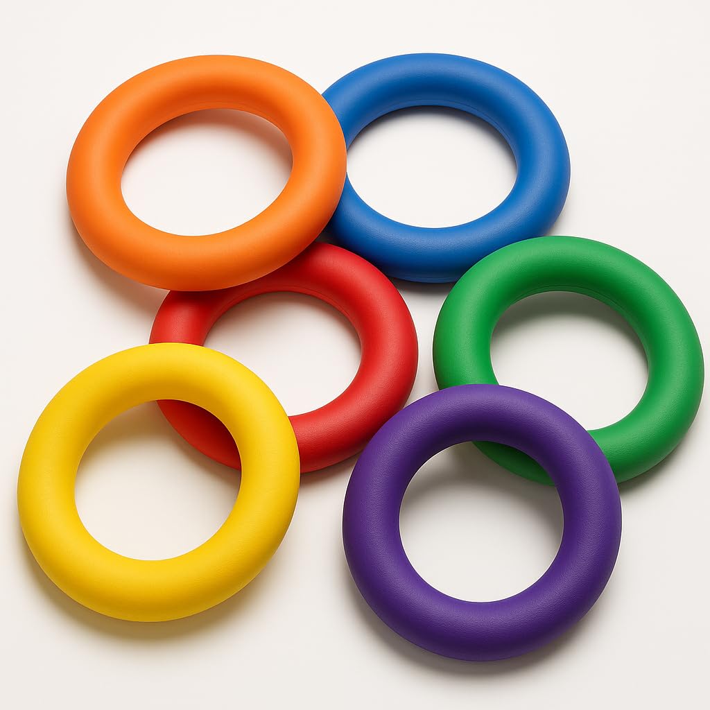 Shiva Rubber Industries Tennikoit Ring, 6 Inch Diameter, Multicolor Rubber Ring for Kids, Outdoor Sports Playing, Tennis Ring Frisbee (Plain, 6) 3