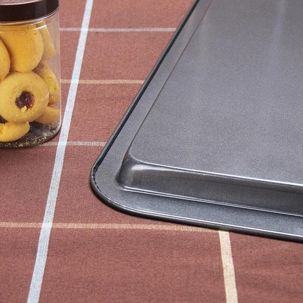 Bandejas para Hornear Galletas Acero Inoxidable Antiadherente Pan Pastel Horno Bandeja para Hornear Gadget de Cocina (Color : Black S) (Golden S)