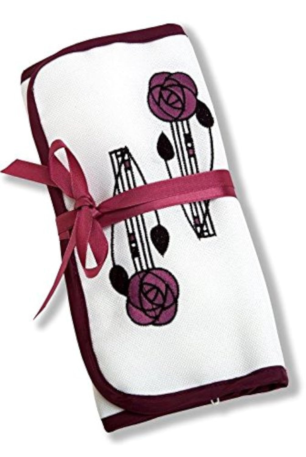 Justina Claire Purple Jewellery Roll In A Mackintosh Rose Design.
