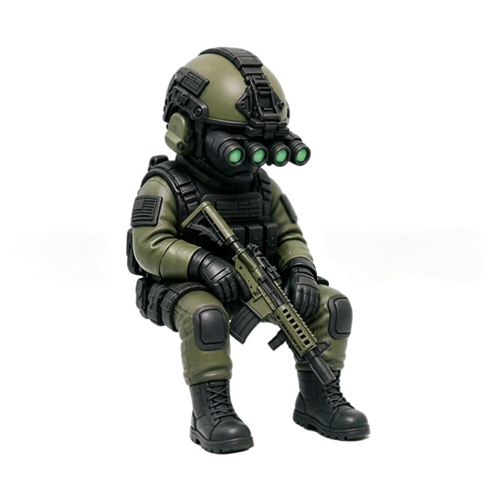Hangsu Minis Soldier Figurine Martial Sitting Soldier Statues with Ornament for Game Room Home Offices Decor Minis Figurines
