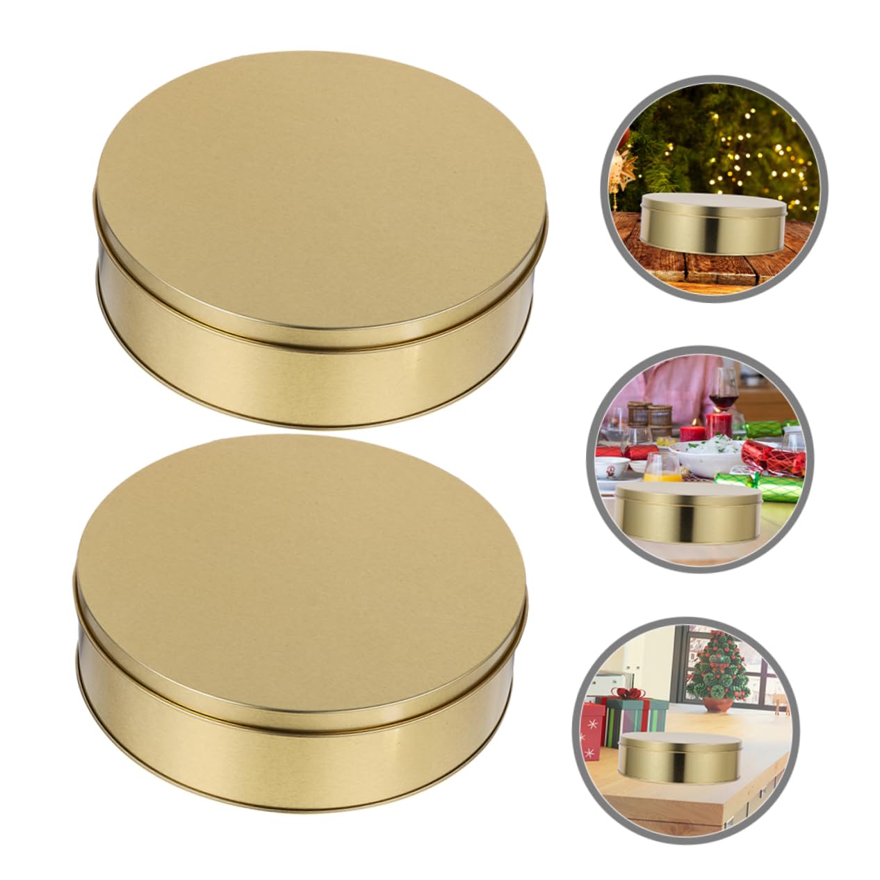 GLEAVI 4pièces Boîtes Décoratives Avec Couvercles Contenants Ronds Métal Pour Biscuits Bonbons Et Collations Bocaux Rechargeables