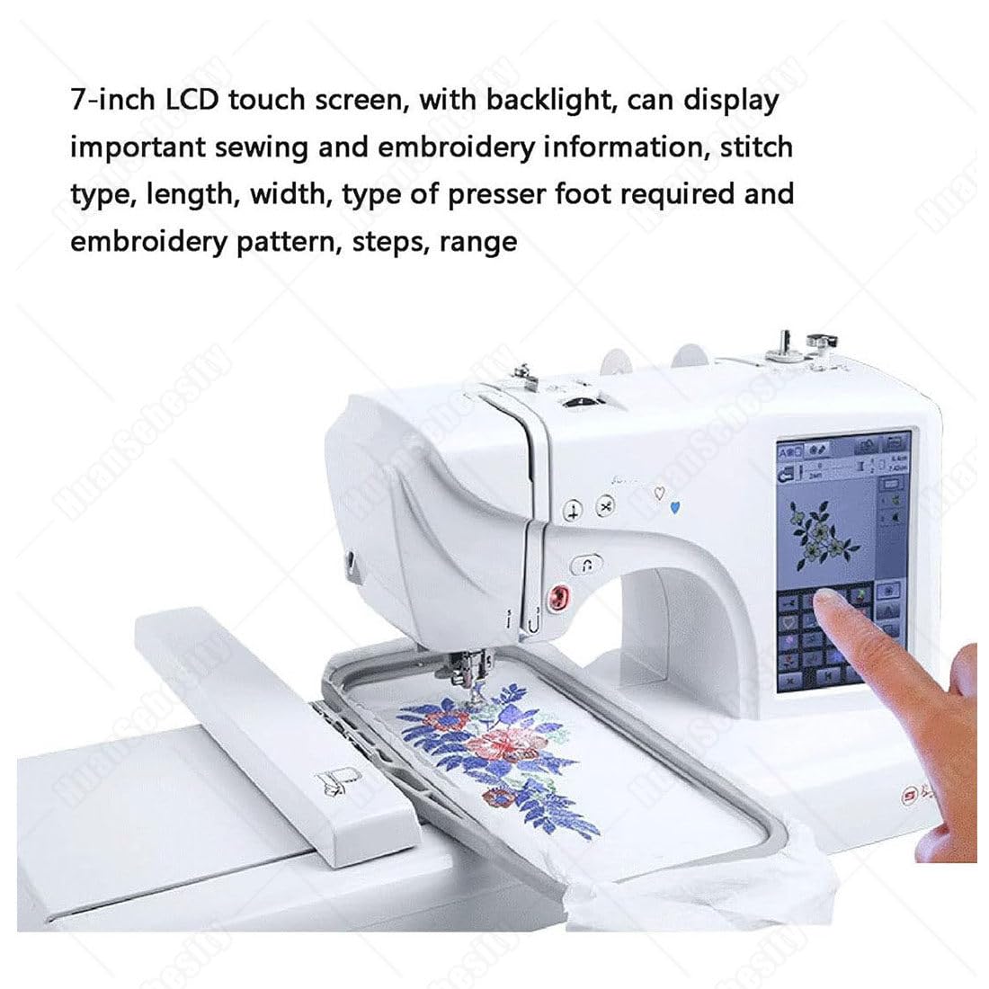 Domowa Komputerowa Maszyna Szycia,Maszyna Szycia I Haftowania,Elektryczna Maszyna Haftowania,Automatyczna Maszyna Szycia,Z Obszarem Haftu 4" X 9,2" I Ekranem Dotykowym Lcd