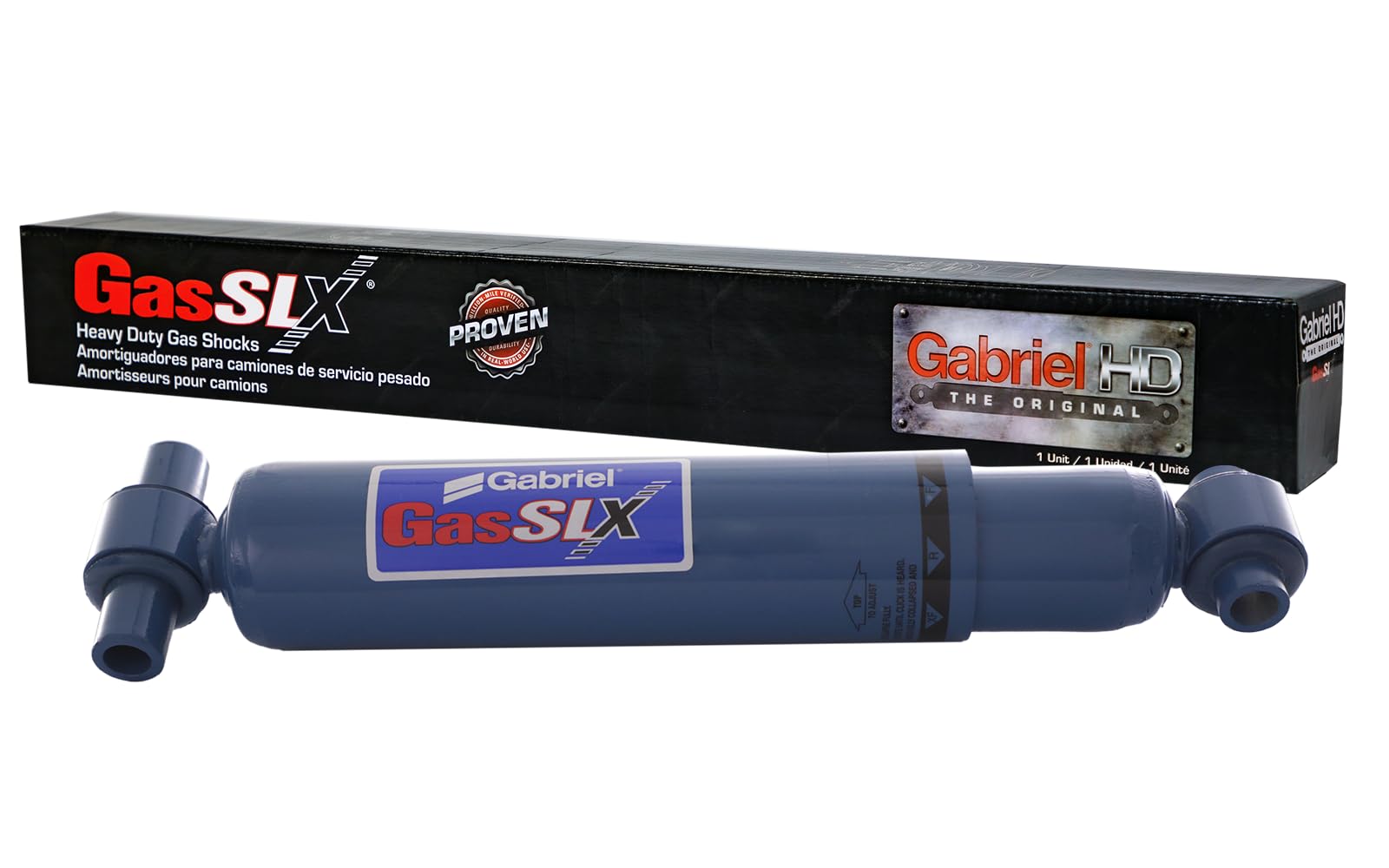 Gabriel 89448 GasSLX Adjustable HD Right Shocks Fits Mack CHN CX CXN; Powerhouse Coach; Volvo VN VNL VT Series &amp; Tractor Class 7-8; OEM# 471700000443 20551628 20433425