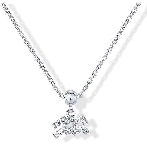 PAVOI 14K Gold Plated Dainty Zodiac Necklace with Charms - Adjustable Chain Gold Charm Zodiac Necklaces for Women - Small Astrology Removable Pendants - Cute Jewelry Gifts